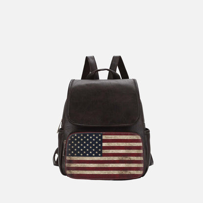 MKF Collection by Mia K. - Regina Printed Flag Backpack