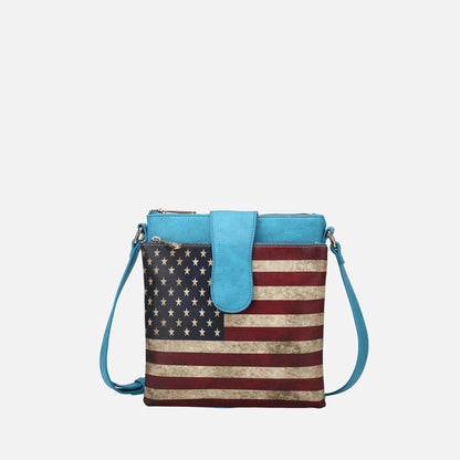 MKF Collection by Mia K. - Josephine Printed Flag Crossbody Bag