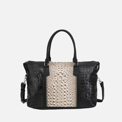 MKF Collection by Mia K. - Raven Croc Embossed Duffel Bag