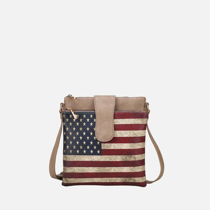 MKF Collection by Mia K. - Josephine Printed Flag Crossbody Bag