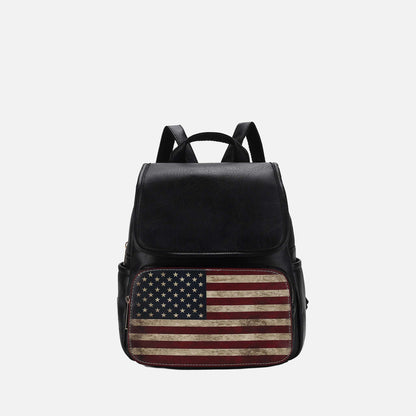 MKF Collection by Mia K. - Regina Printed Flag Backpack