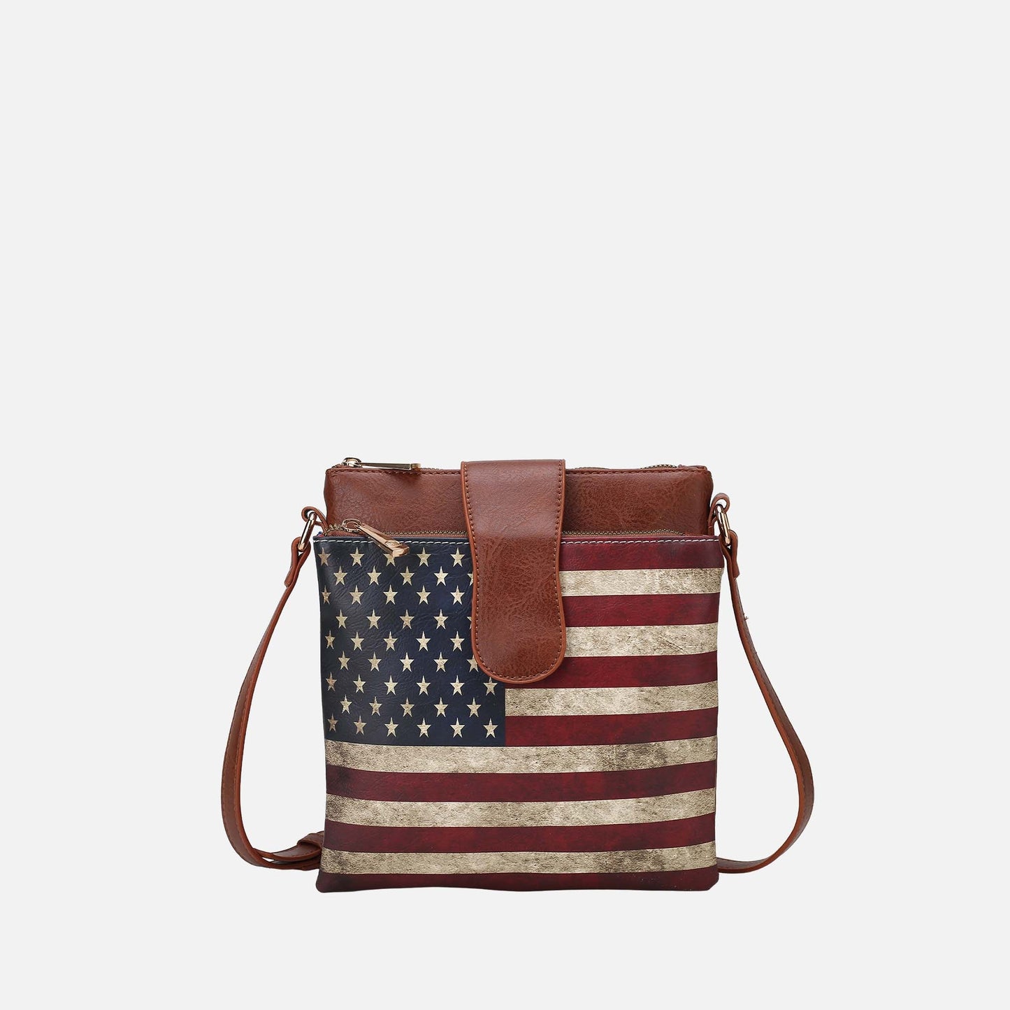 MKF Collection by Mia K. - Josephine Printed Flag Crossbody Bag