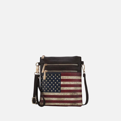MKF Collection by Mia K. - Genesis Printed Flag Crossbody Bag