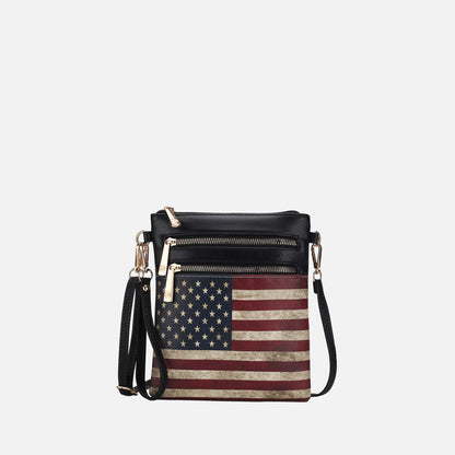 MKF Collection by Mia K. - Genesis Printed Flag Crossbody Bag