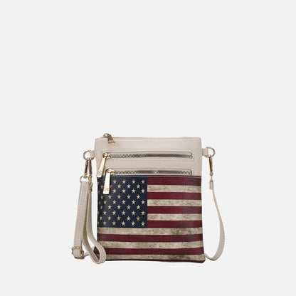 MKF Collection by Mia K. - Genesis Printed Flag Crossbody Bag