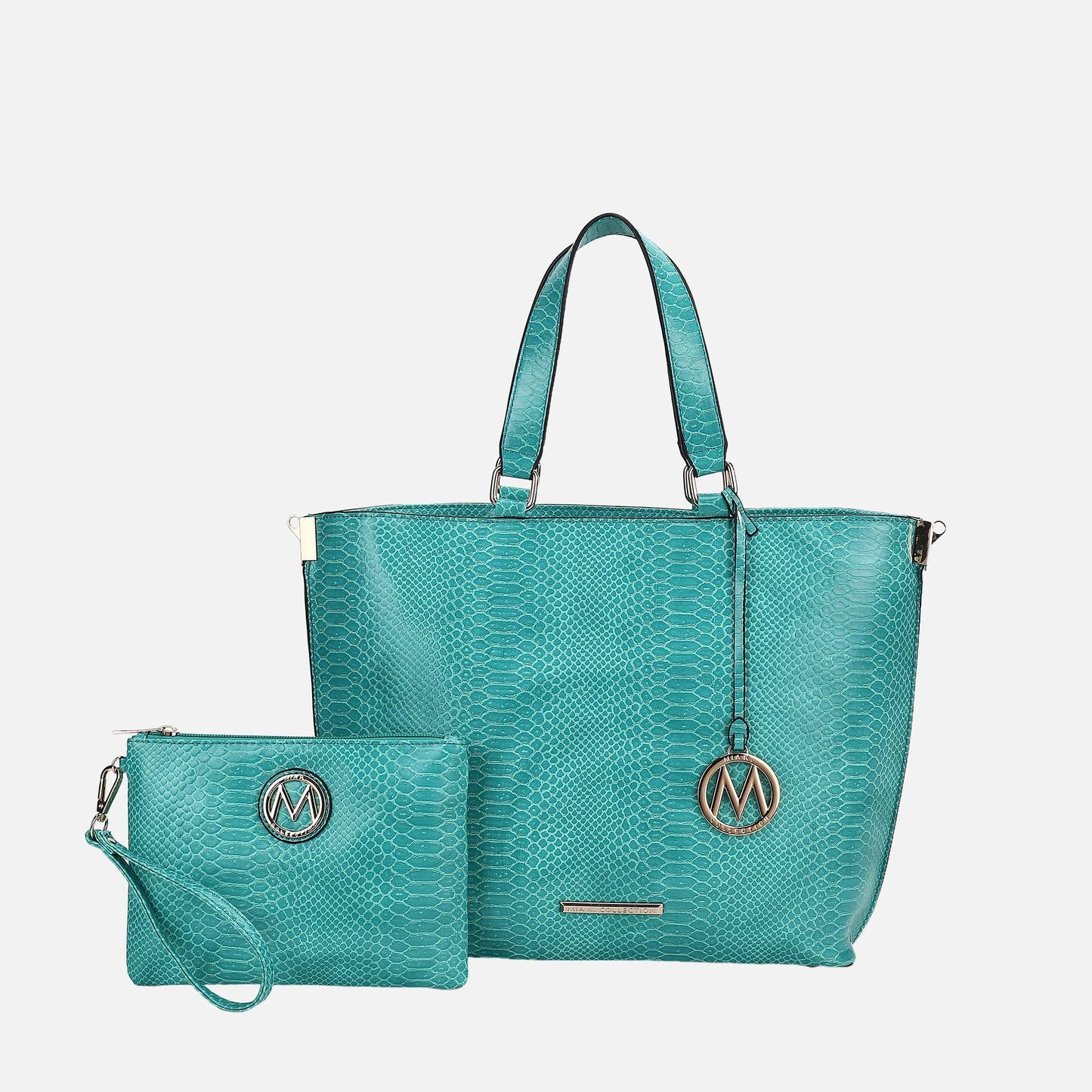 MKF Collection by Mia K. - Beryl Embossed Tote Bag and Wristlet Set