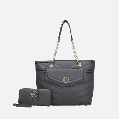 MKF Collection by Mia K. - Chiari Tote Bag and Wallet Set