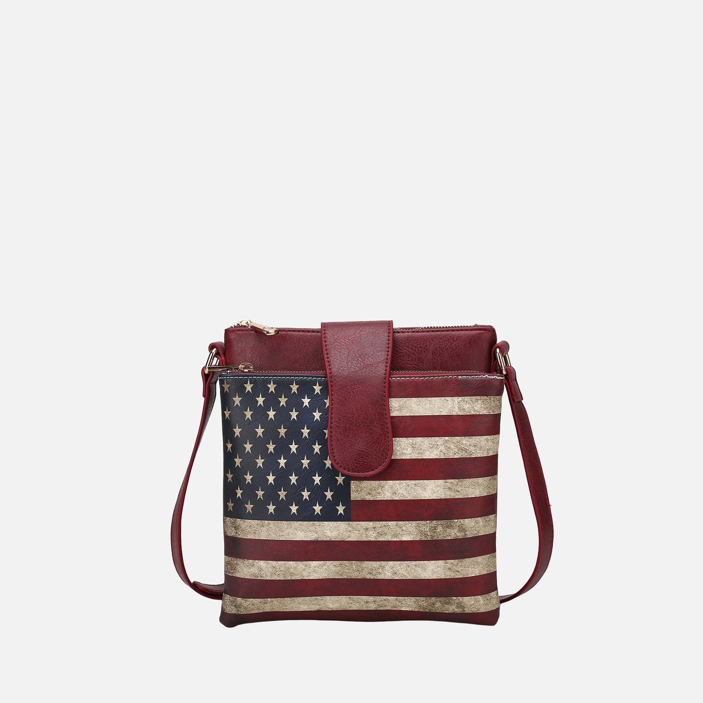 MKF Collection by Mia K. - Josephine Printed Flag Crossbody Bag