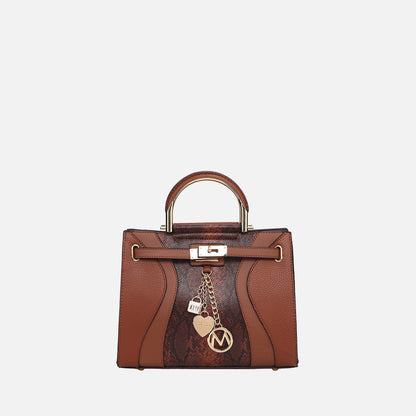 MKF Collection by Mia K. - Cassia Snake embossed Satchel Bag