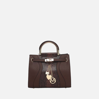 MKF Collection by Mia K. - Cassia Snake embossed Satchel Bag