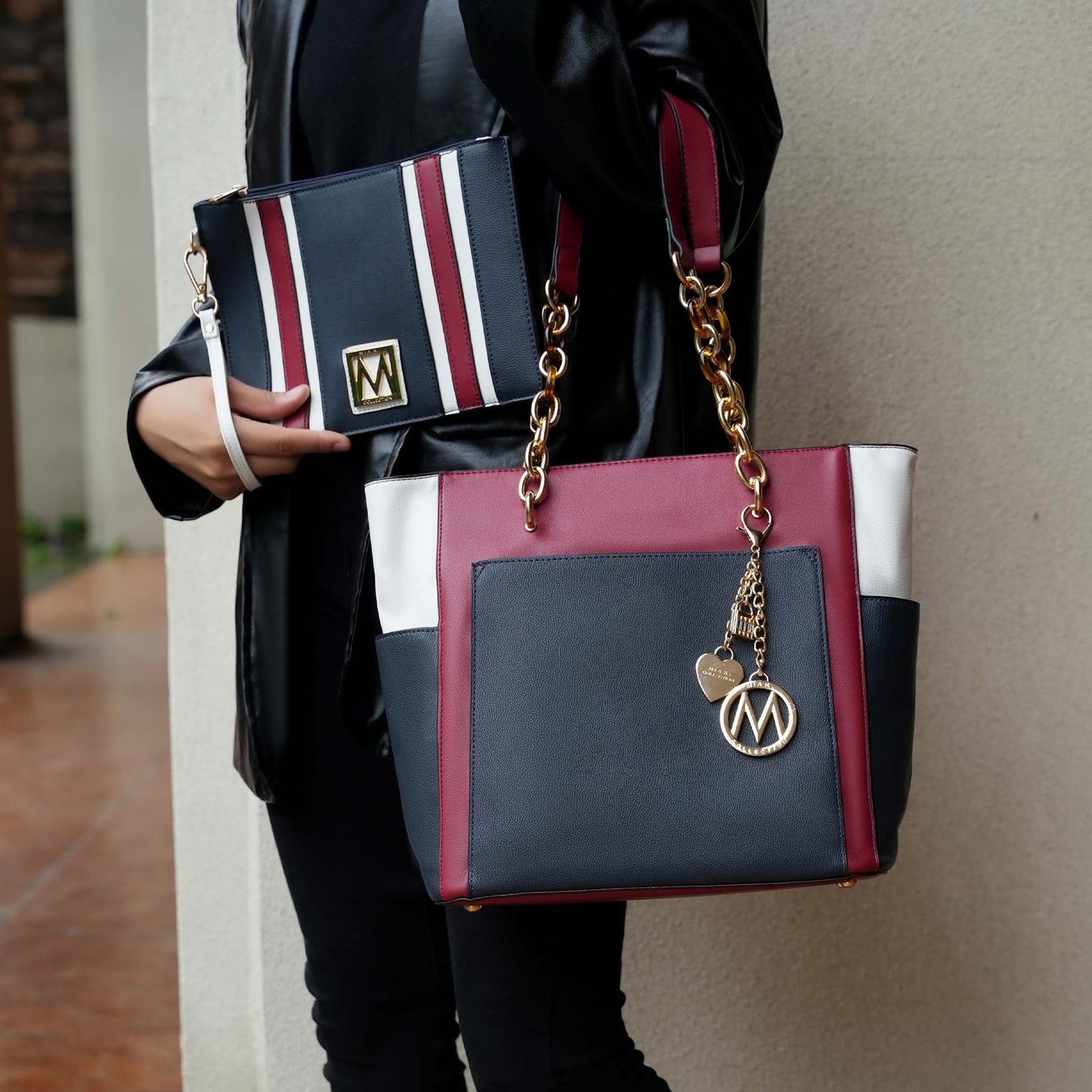 MKF Collection by Mia K. - Rochelle Tote and Wristlet Set