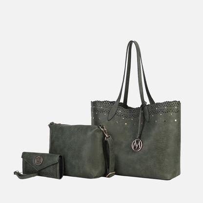 MKF Collection by Mia K. - Mariahna 3 Pcs Shopper Tote, crossbody and Wallet