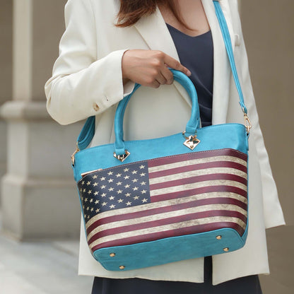 MKF Collection by Mia K. - Lilian Printed Flag Tote Bag