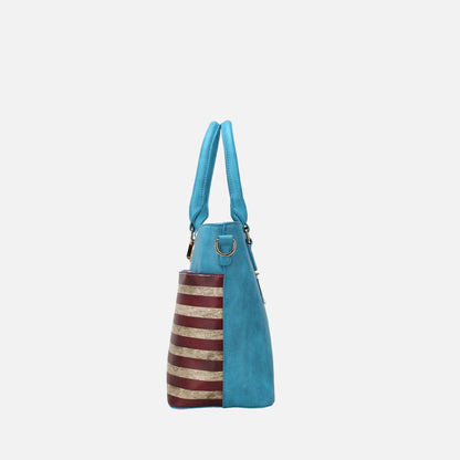 MKF Collection by Mia K. - Lilian Printed Flag Tote Bag