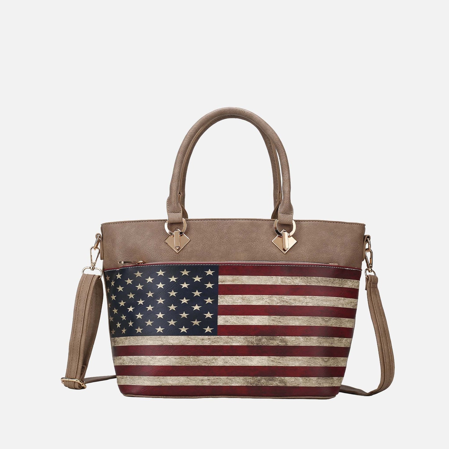 MKF Collection by Mia K. - Lilian Printed Flag Tote Bag