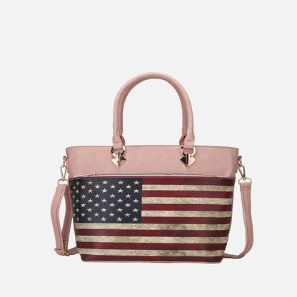 MKF Collection by Mia K. - Lilian Printed Flag Tote Bag
