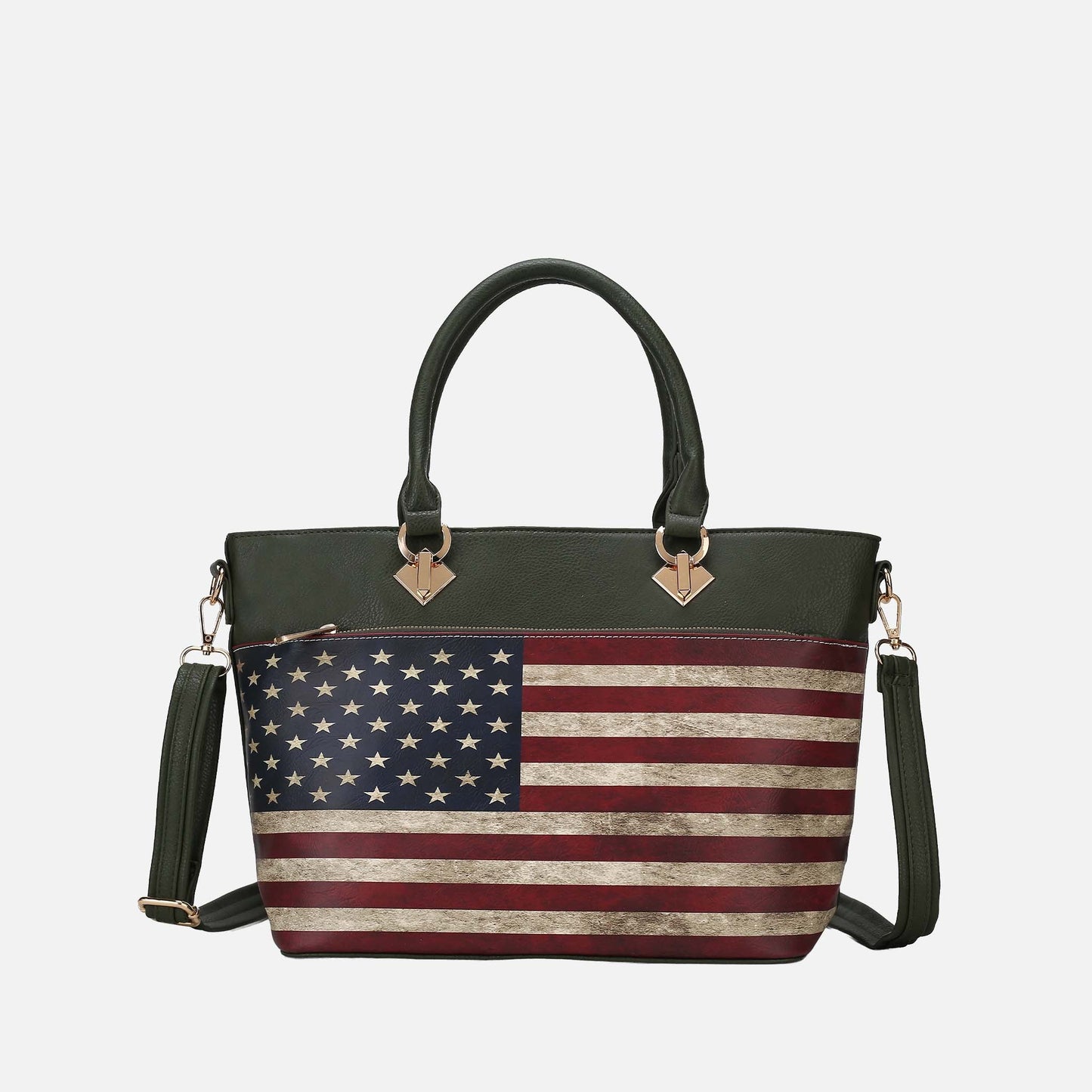 MKF Collection by Mia K. - Lilian Printed Flag Tote Bag