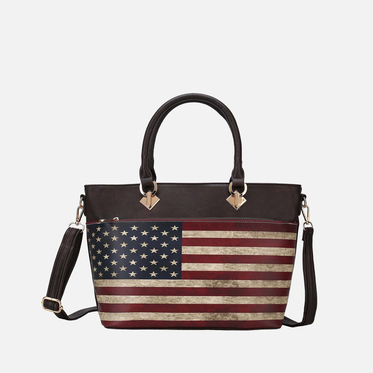 MKF Collection by Mia K. - Lilian Printed Flag Tote Bag