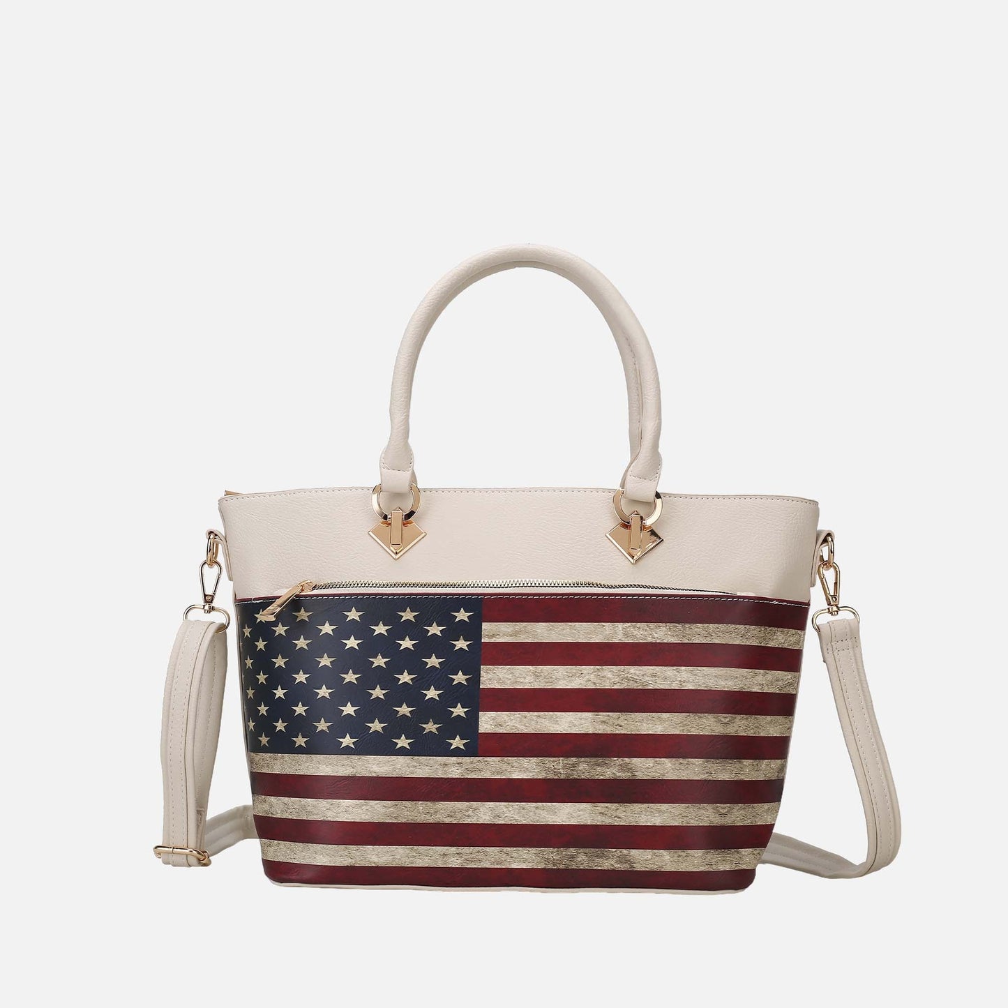 MKF Collection by Mia K. - Lilian Printed Flag Tote Bag