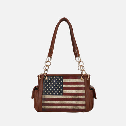 MKF Collection by Mia K. - Alaina Printed Flag Shoulder Bag