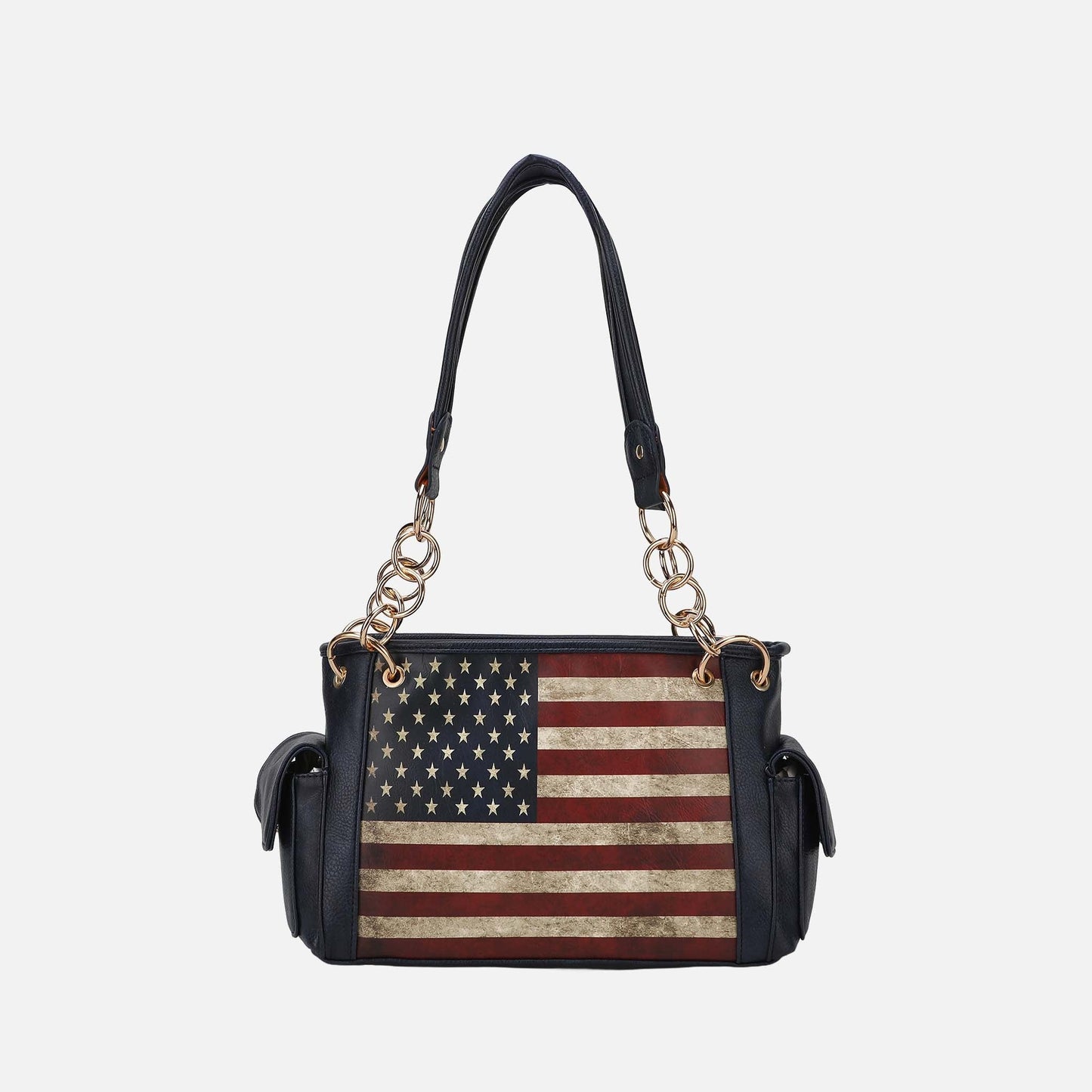 MKF Collection by Mia K. - Alaina Printed Flag Shoulder Bag