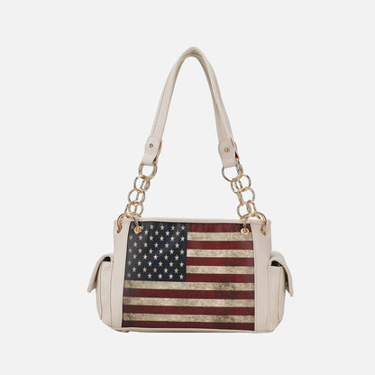 MKF Collection by Mia K. - Alaina Printed Flag Shoulder Bag