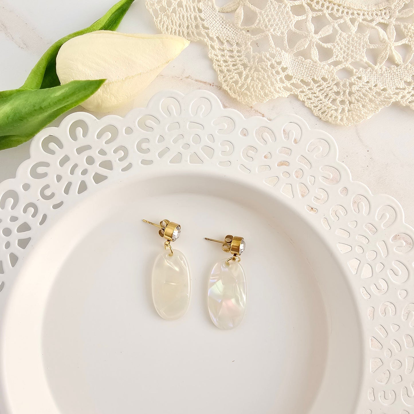 Lucy Earrings - Opalite