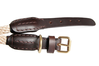 Rope and Leather Collar with Buckle (24 in)