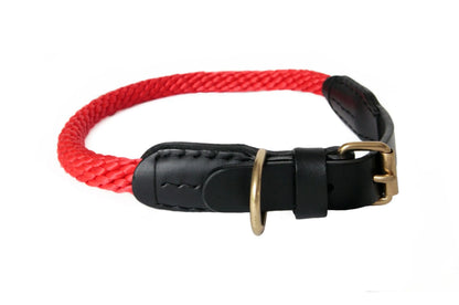 Rope and Leather Collar with Buckle (26 in)