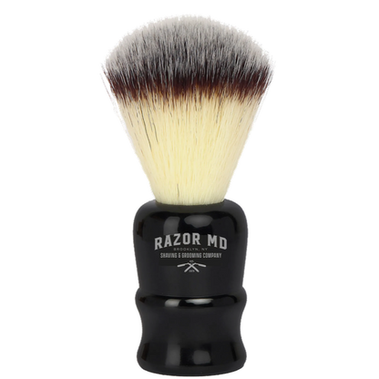 RAZOR MD Black Handle Travel Shave Brush (Synthetic Hair)