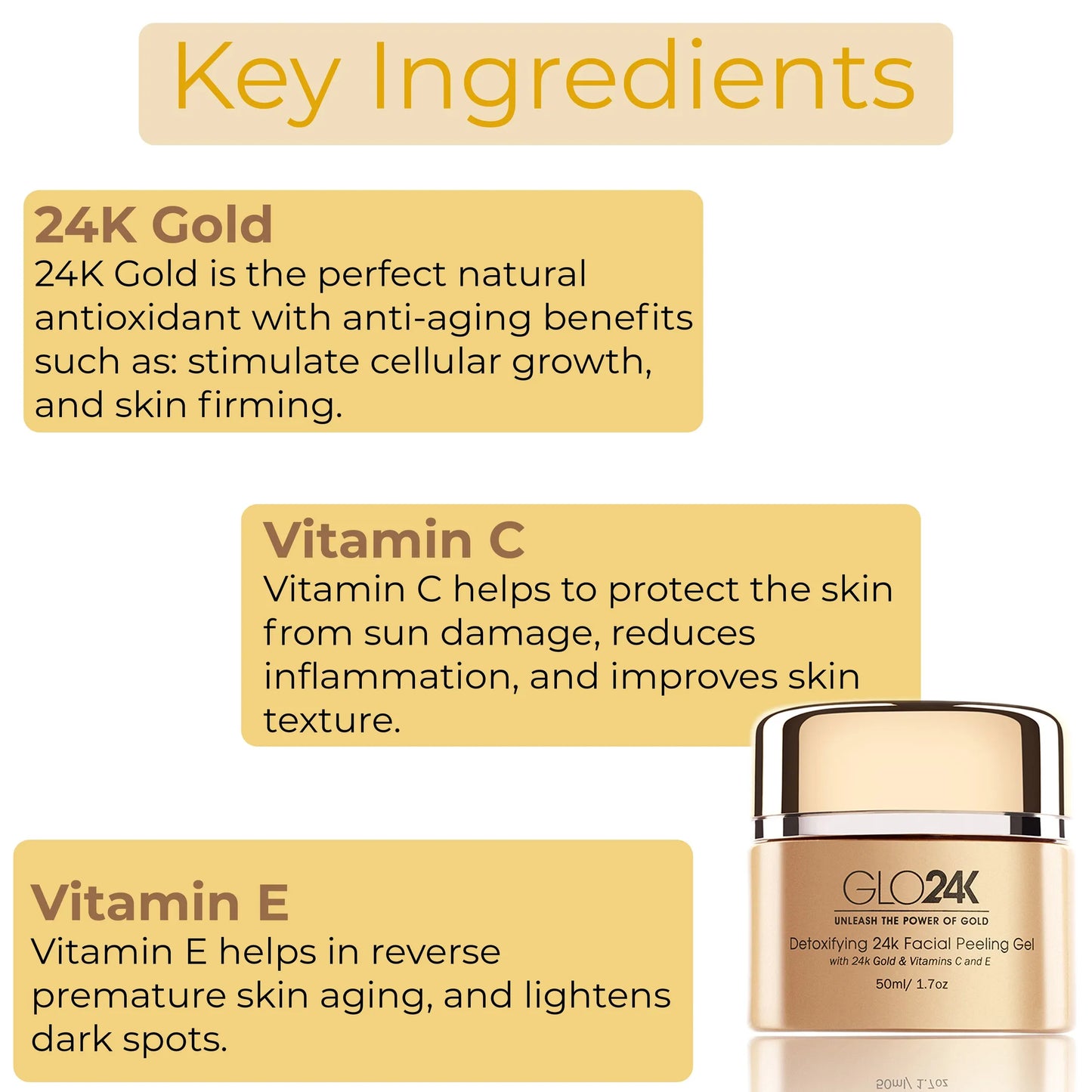 Detoxifying 24k Facial Peeling Gel with 24k Gold & Vitamins C and E