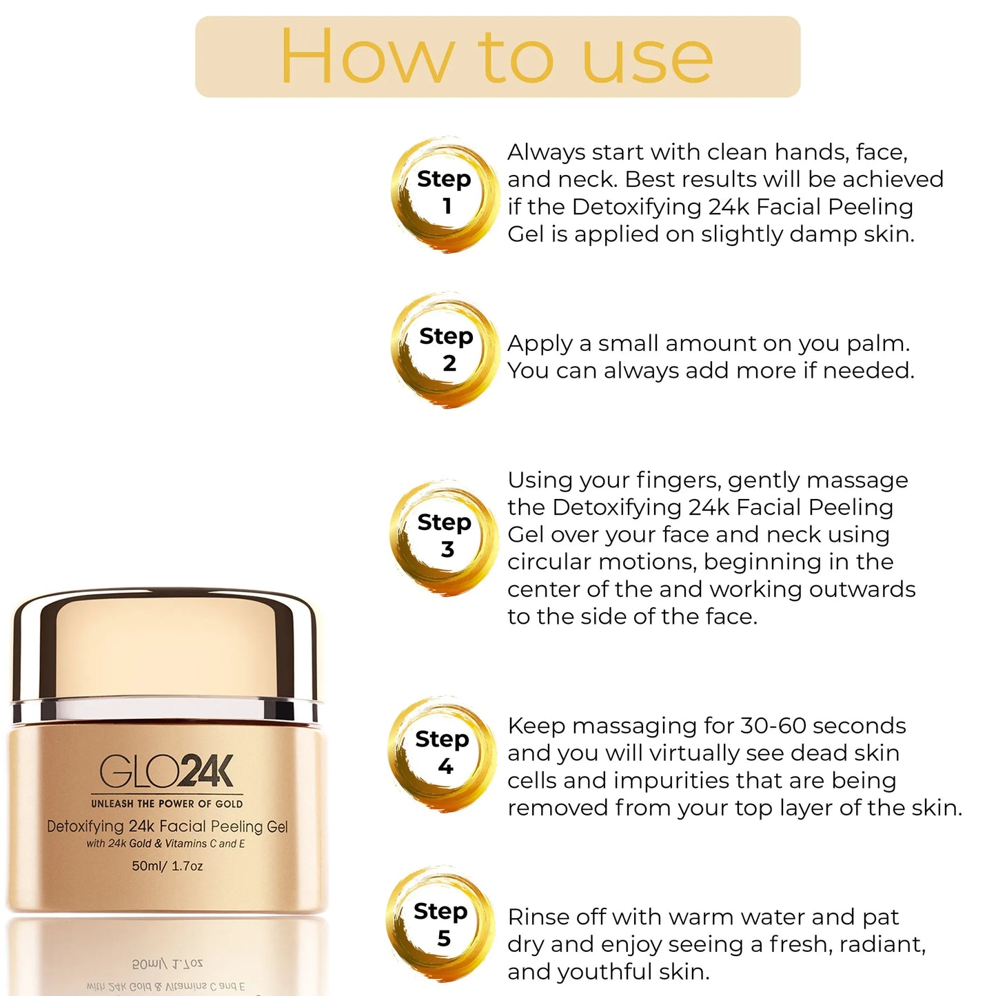 Detoxifying 24k Facial Peeling Gel with 24k Gold & Vitamins C and E
