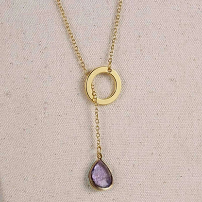 Lucky Luminous Crystal Lariat style Necklace