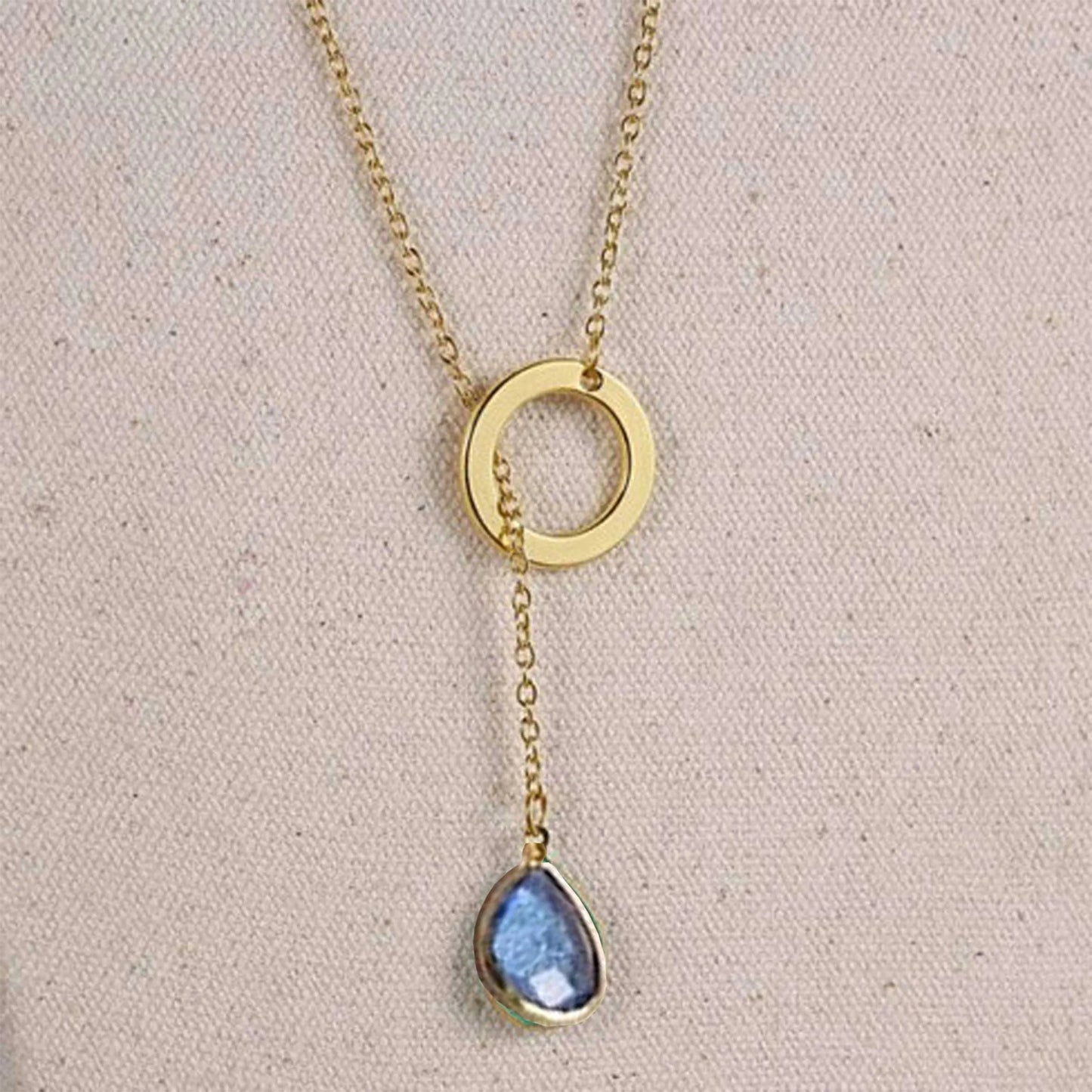 Lucky Luminous Crystal Lariat style Necklace