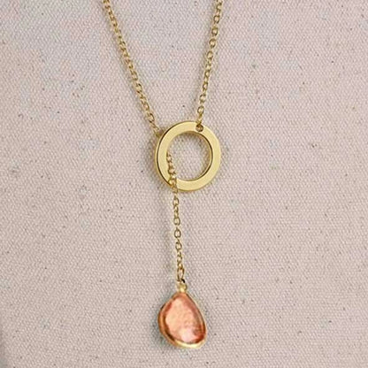 Lucky Luminous Crystal Lariat style Necklace