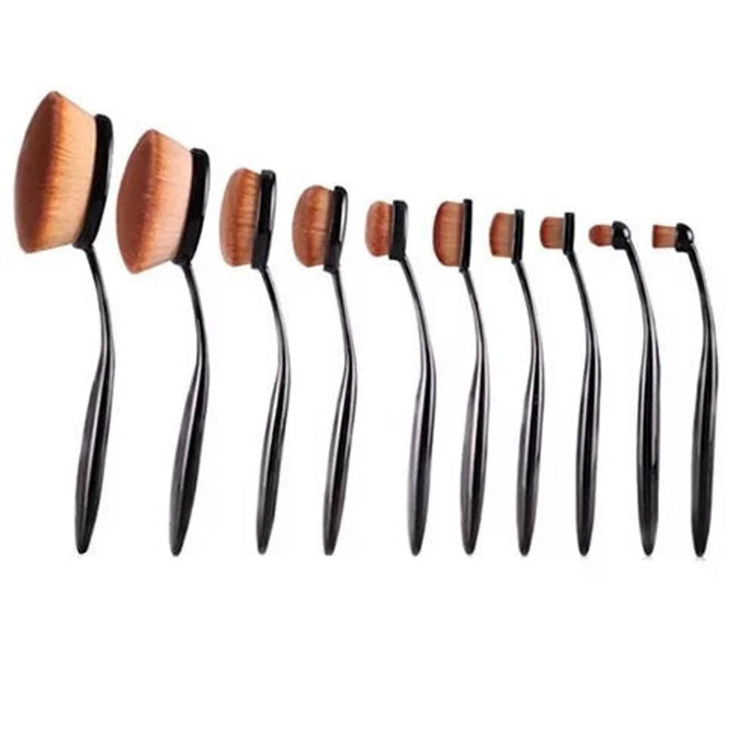Beauty Experts Set of 10 Oval Beauty Brushes