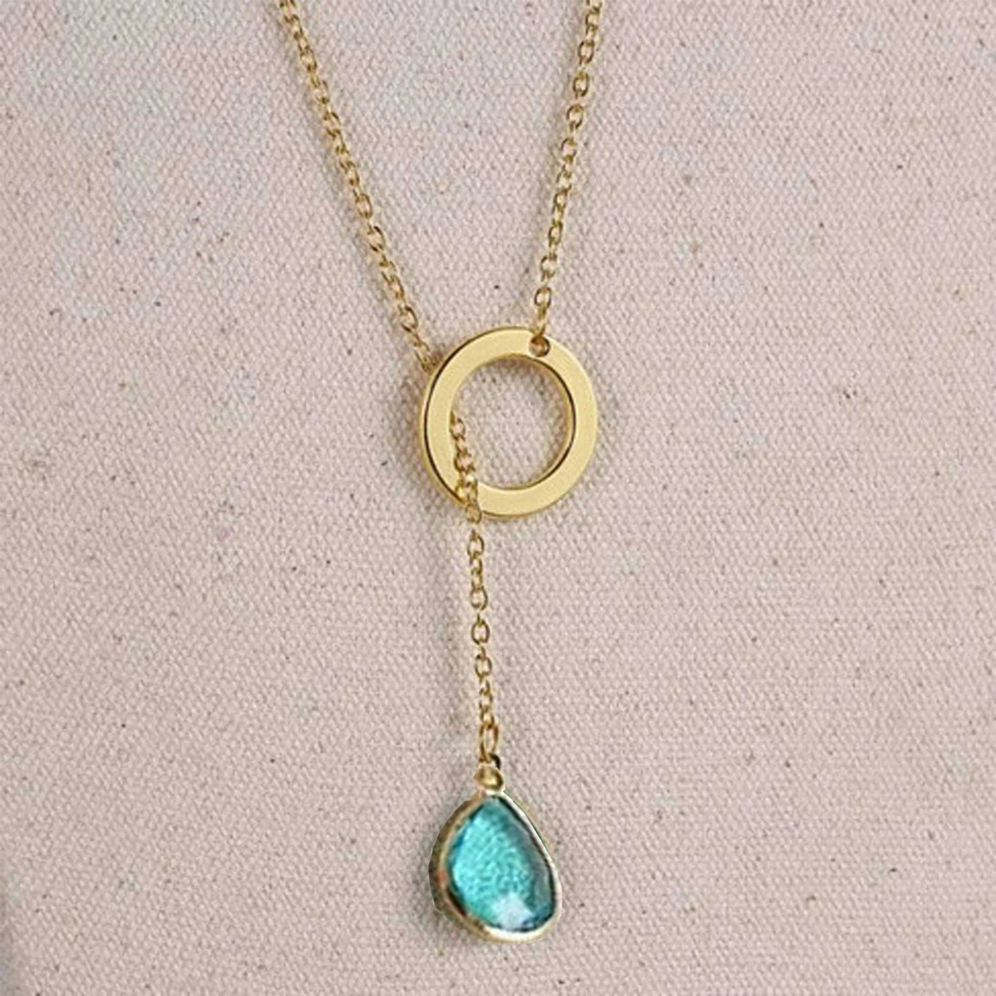 Lucky Luminous Crystal Lariat style Necklace