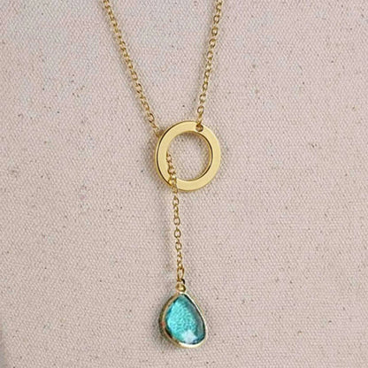Lucky Luminous Crystal Lariat style Necklace