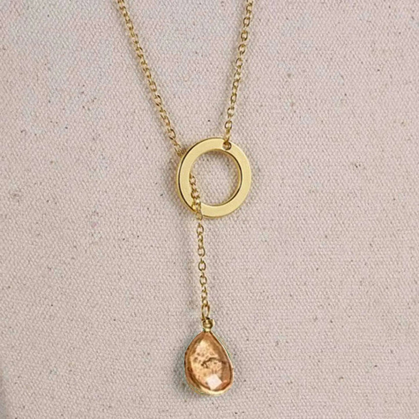 Lucky Luminous Crystal Lariat style Necklace