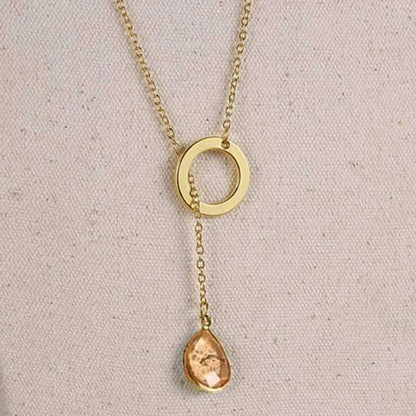 Lucky Luminous Crystal Lariat style Necklace