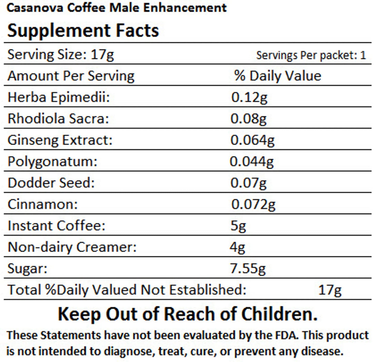 Casanova Coffee Male Sexual Stimulant
