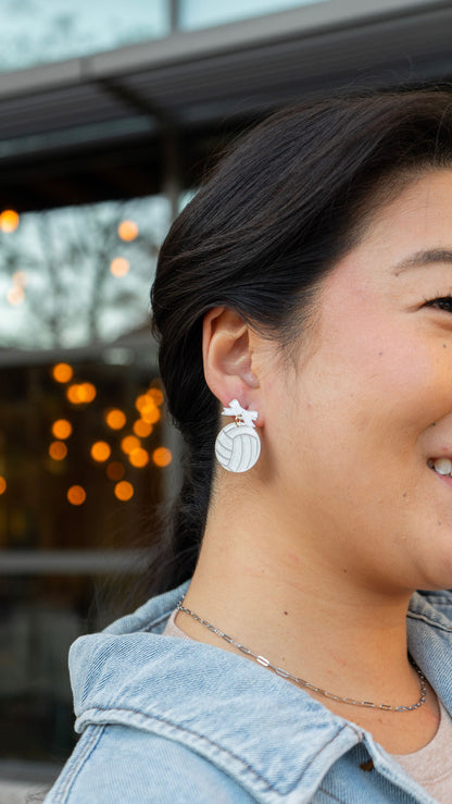 Bow Volleyball Earrings