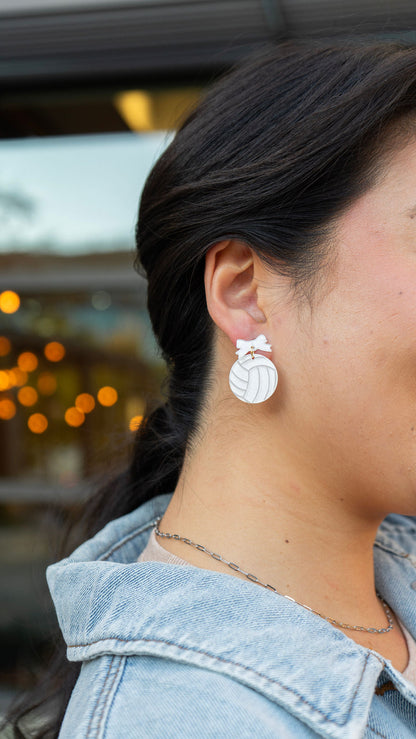 Bow Volleyball Earrings