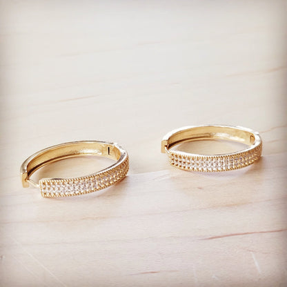 Indulgent Pave Eternity Gold Hoop Earrings 219cm