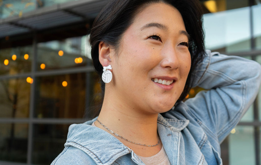 Bow Volleyball Earrings