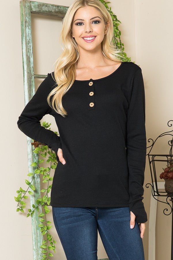 Back Patch Thumbhole Top