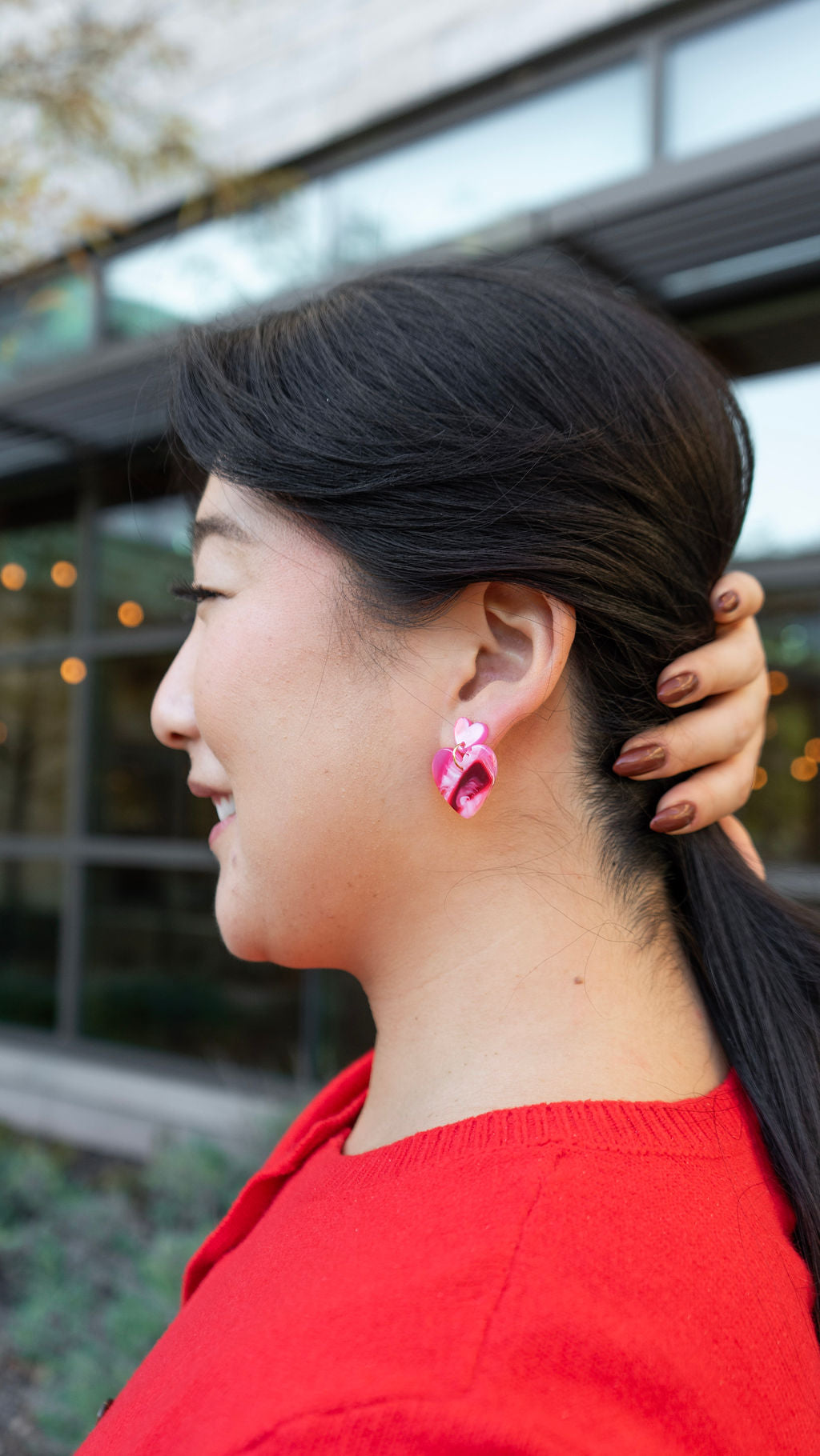 Darling Heart Earrings - Strawberry Fizz