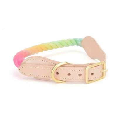 Luxe Royal Leather Rope Collar  - Size:   | Pack Of: 1