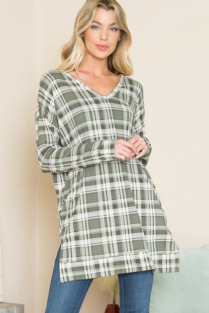 V Neck Sweater Tunic w/ Pockets