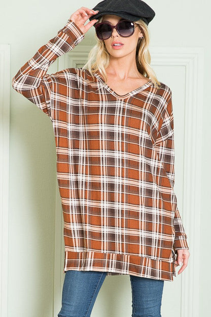 V Neck Sweater Tunic w/ Pockets